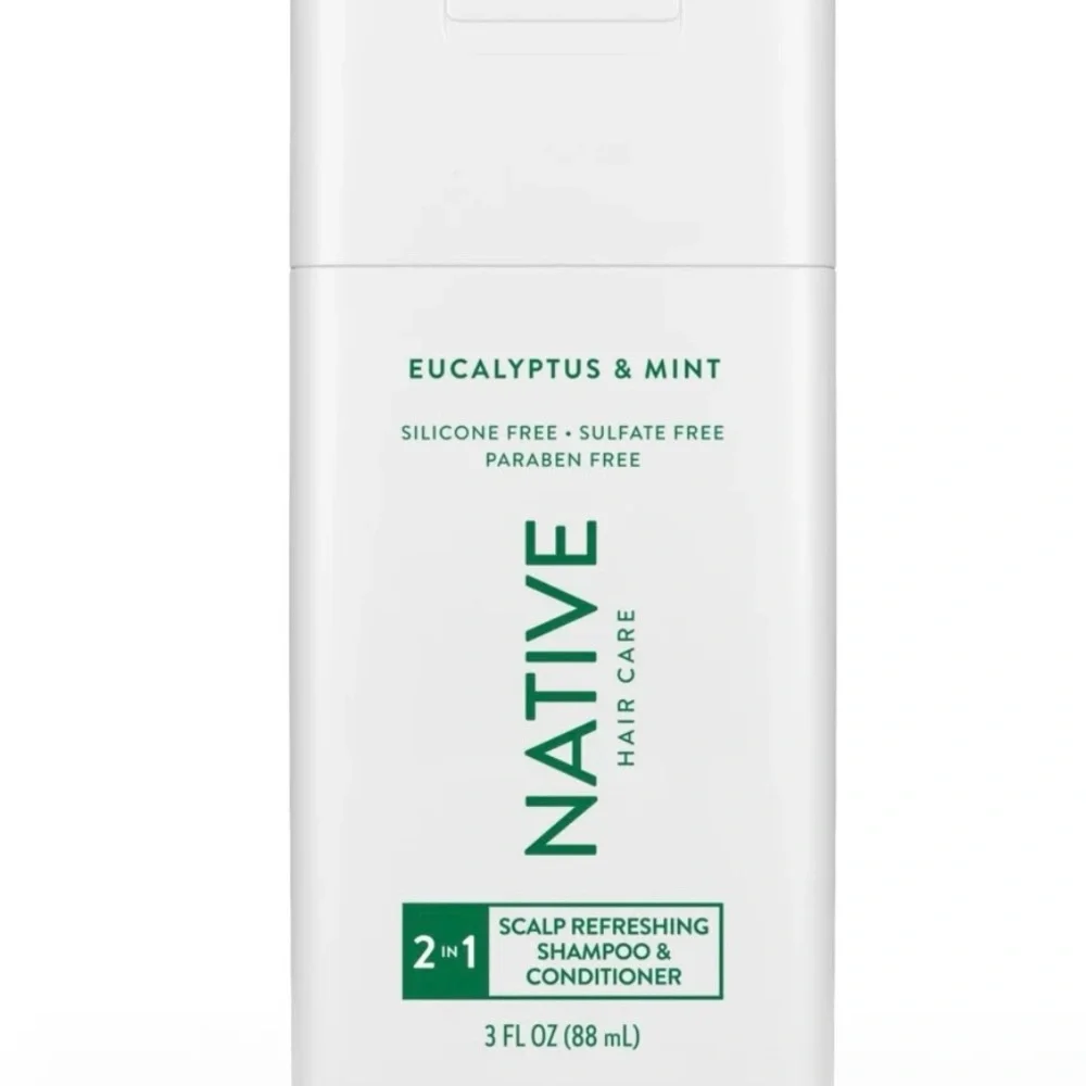 6 NATIVE Eucalyptus & Mint Mini 2N1 3 oz Scalp Refreshing Shampoo & Conditioner